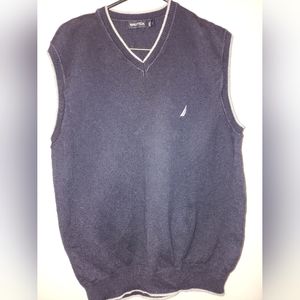 Nautica mens navy sleeveless sweater vest Large